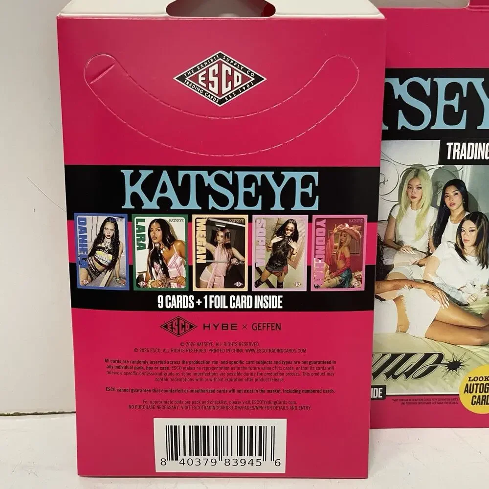 2x Katseye Wild 2026 ESCO Collectible Trading Card Pack 9 Cards + 1 Foil